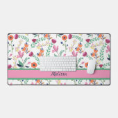 Moderne kleurrijke Wildflower Meadow Bloemen Bureaumat (Keyboard & Muis)