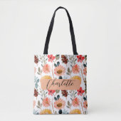 Moderne kleurrijke Wildflower Tote Bag (Voorkant)
