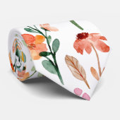 Moderne kleurrijke Wildflower Waterverf Pattern Stropdas (Opgerold)