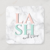 Moderne, kleurrijke witte marmer vierkante visitekaartje (Voorkant)