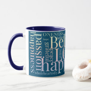Moderne, kleurrijke Word Cloud Text-ontwerpen Mok