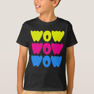 Moderne kleurrijke WOW MOM Gezegde Eenvoudige dag T-shirt
