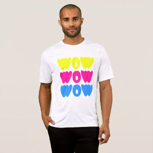 Moderne kleurrijke WOW MOM Gezegde Eenvoudige dag T-shirt