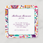 Moderne Kleurrijke Yoga Trainer Namaste Vierkante Visitekaartje (Achterkant)