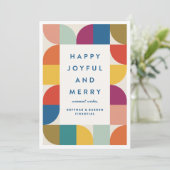 Moderne Kleurrijke Zakelijke Kerstvakantie Kaart (Staand voorkant)