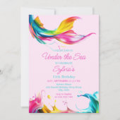 Moderne Kleurrijke Zeemeermin Onder de Zee Kaart (Voorkant)