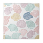 Moderne kleurrijke zeeschelp pastel kustpatroon tegeltje (Voorkant)