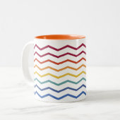 Moderne, kleurrijke zigzag-Mok met twee-tonen koff Tweekleurige Koffiemok (Voorkant links)