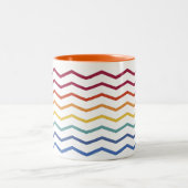 Moderne, kleurrijke zigzag-Mok met twee-tonen koff Tweekleurige Koffiemok (Center)