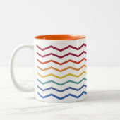 Moderne, kleurrijke zigzag-Mok met twee-tonen koff Tweekleurige Koffiemok (Links)