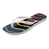 Moderne Kleurrijke Zigzag Patroon Slippers Teenslippers (Schuin)