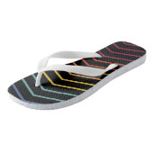 Moderne Kleurrijke Zigzagpatroon Flip Flops (Schuin)