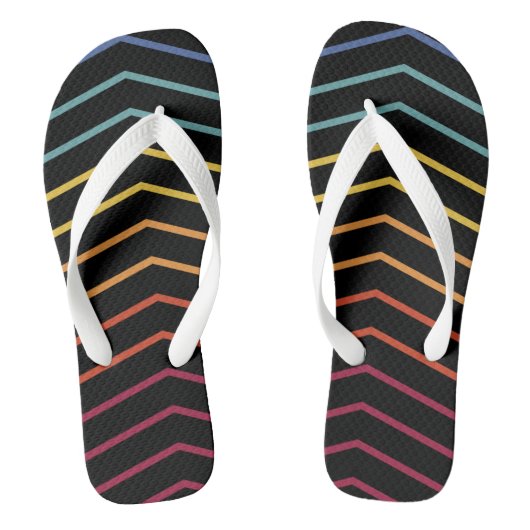 Moderne Kleurrijke Zigzagpatroon Flip Flops (Voetbed)