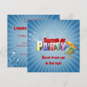 Moderne Kleurrijke Zomerfeest Uitnodiging (Voorkant / Achterkant)