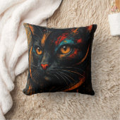 Moderne Kleurrijke Zwarte Katten Kunst Kussen (Deken)