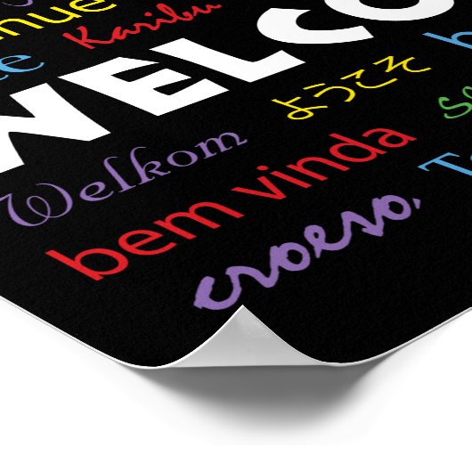 Moderne, kleurrijke zwarte talen poster (Hoek)