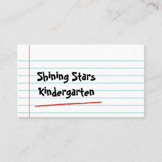 Moderne kleuterleidster visitekaartje (Voorkant)
