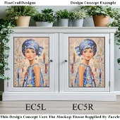 Moderne Klimt Geïnspireerde Vrouw EC5R Decoupage Tissuepapier