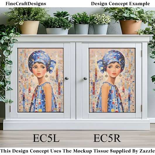 Moderne Klimt Geïnspireerde Vrouw EC5R Decoupage Tissuepapier