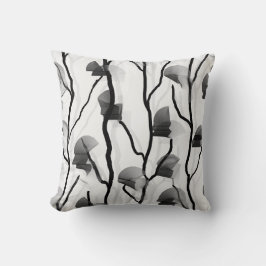 Moderne klimwijnstok zwart wit grijs schilderachti kussen