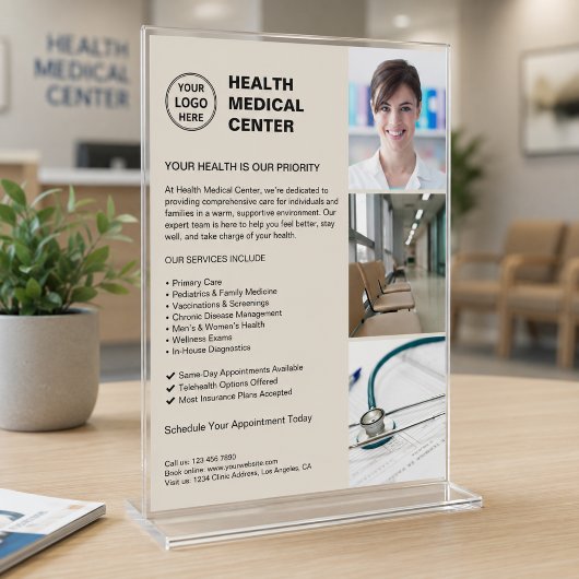 Moderne kliniek dokter gezondheidszorg aangepast l flyer