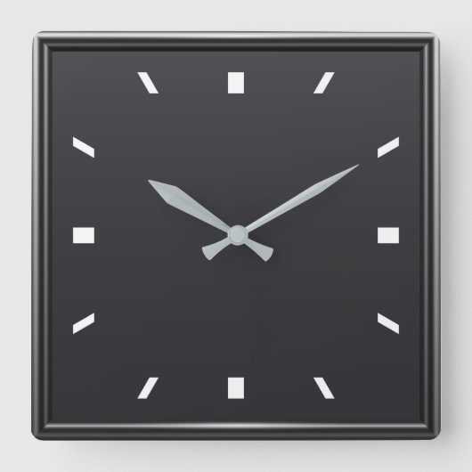 Moderne klok in zwarte en witte vierkante wanden (Voorkant)