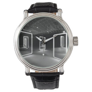 Moderne klok met spiegels. horloge