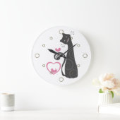 Moderne klokkast voor glimlachende kat grote klok (Huis)