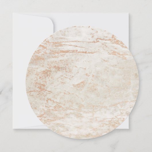 Moderne knikkers in beige met kopercirkel bruiloft kaart (Achterkant)