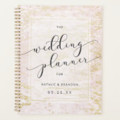 Moderne knikkers in Blush met gouden huwelijksplan Planner (Voorkant)