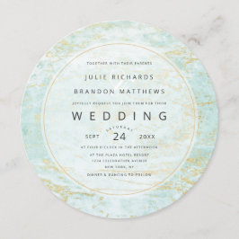 Moderne knikkers in de oceaan met gouden cirkel br kaart