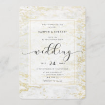 Moderne knikkers in klassiek wit met gouden bruilo