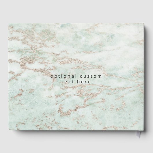 Moderne knikkers in Mint met Roos gouden bruiloft Gastenboek (Achterkant)