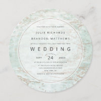 Moderne knikkers in Mint Roos Gold Circle Bruiloft