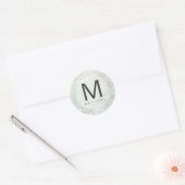 Moderne knikkers in Mint Roos Goud Monogram Bruilo Ronde Sticker (Envelop)