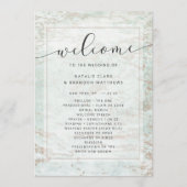 Moderne knikkers in Mint Roos gouden huwelijkscere Programmakaart (Voorkant)