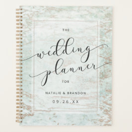 Moderne knikkers in Mint Roos gouden huwelijksplan Planner