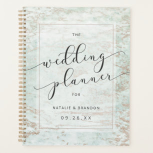 Moderne knikkers in Mint Roos gouden huwelijksplan Planner