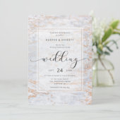 Moderne knikkers in stoffig blauw met koperen brui kaart (Staand voorkant)