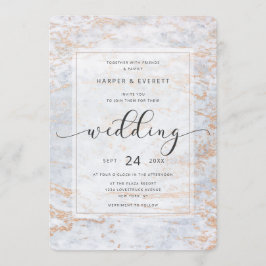 Moderne knikkers in stoffig blauw met koperen brui kaart