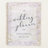Moderne knikkers in Violet met gouden huwelijkspla Planner (Voorkant)
