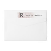 Moderne knikkers Mauve roze monogram retouradres (Achterkant)