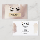 Moderne knipogen met lange kroonwimpers visitekaartje (Voorkant / Achterkant)