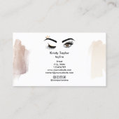 Moderne knipogen met lange kroonwimpers visitekaartje (Achterkant)