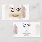Moderne knipogen met lange kroonwimpers visitekaartje (Voorkant / Achterkant)