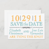 Moderne knoop sparen de Datum Save The Date (Voorkant / Achterkant)