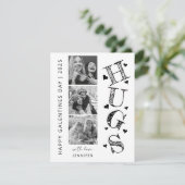 Moderne knuffels 3 foto Galentines Day kaart (Staand voorkant)