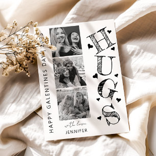 Moderne knuffels 3 foto Galentines Day kaart