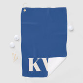 Moderne kobaltblauwe monogram Initialen gepersonal Golfhanddoek (Insitu)