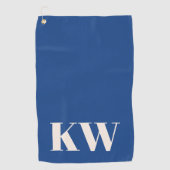 Moderne kobaltblauwe monogram Initialen gepersonal Golfhanddoek (Voorkant)